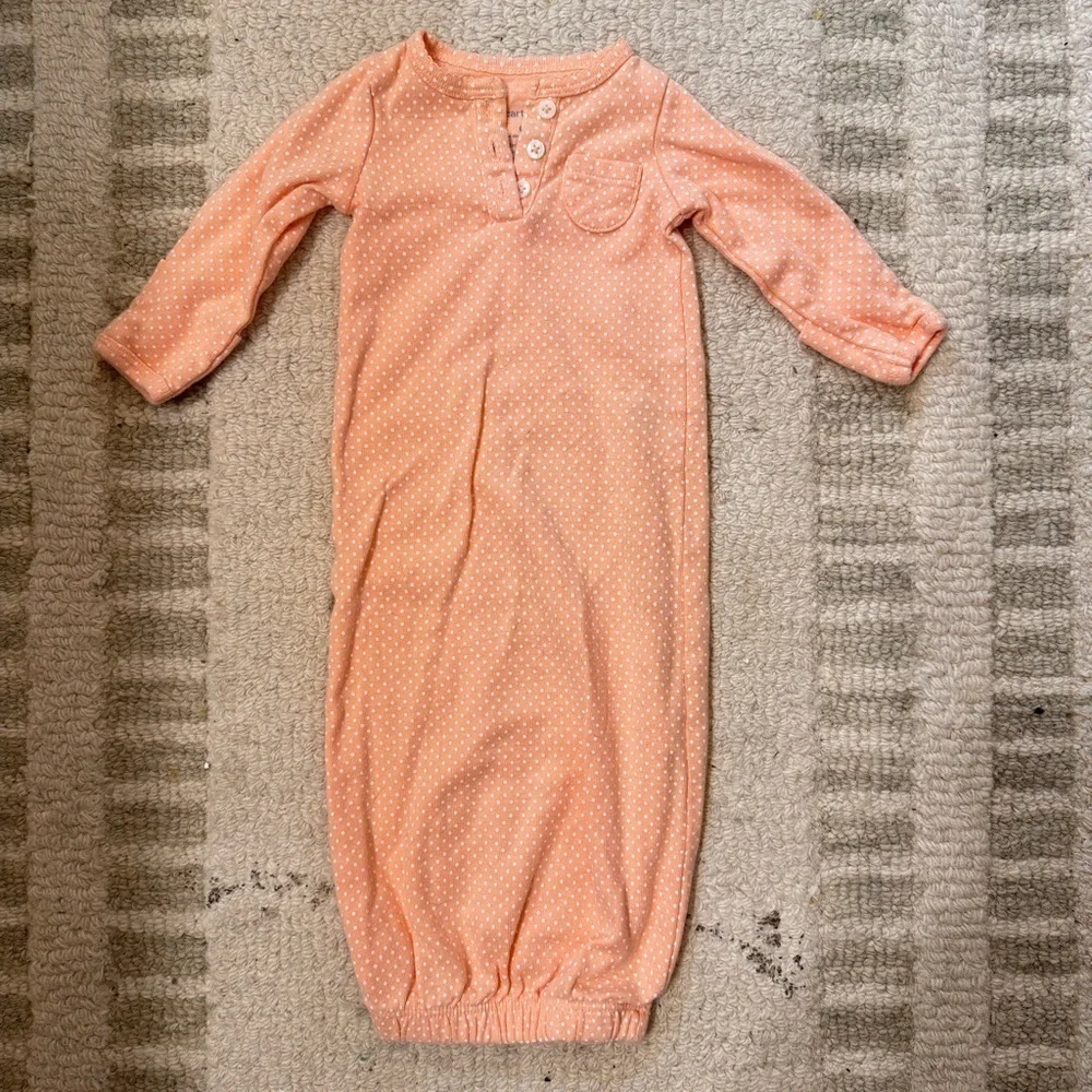 Peach Polka Dots Sleep Gown
